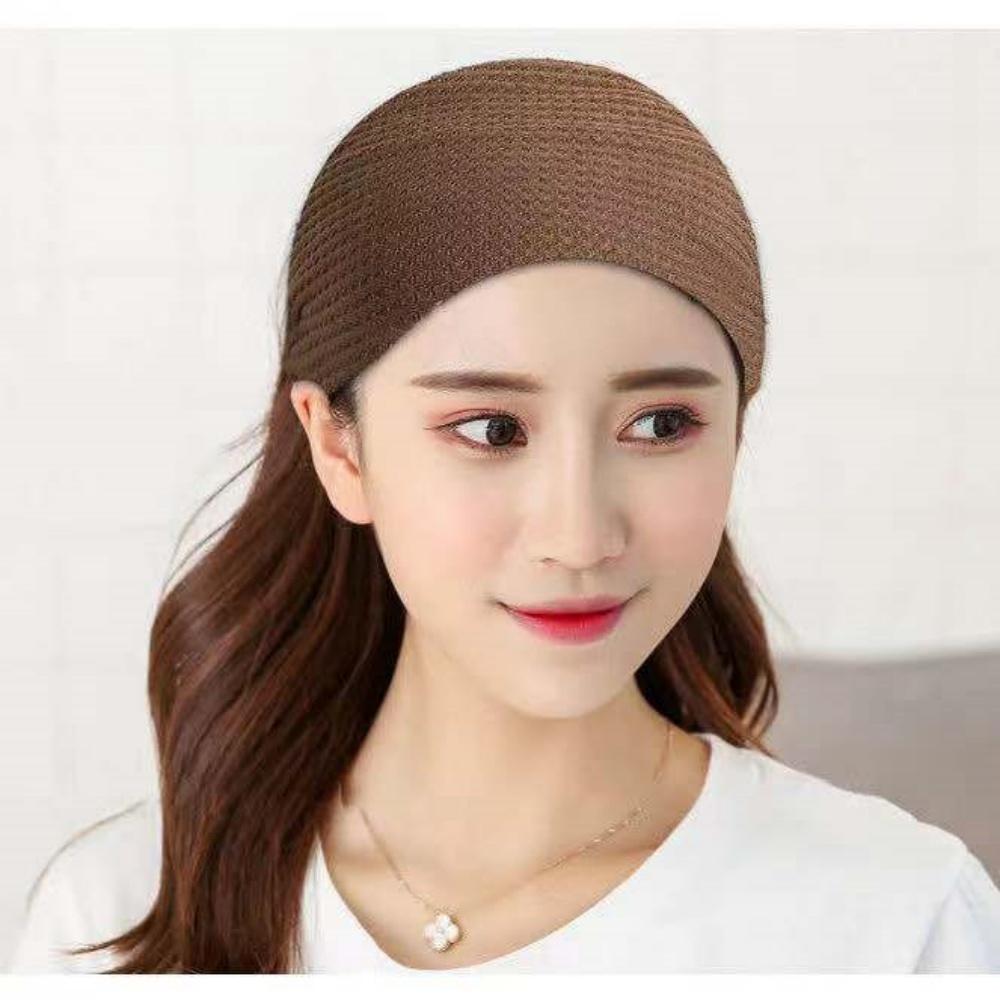 Knitted Wide Headbands Solid Color Hair Hoop Korean Style Lace Hairbands Non Slip Headwear Girls Wide Side Head Wrap Gifts