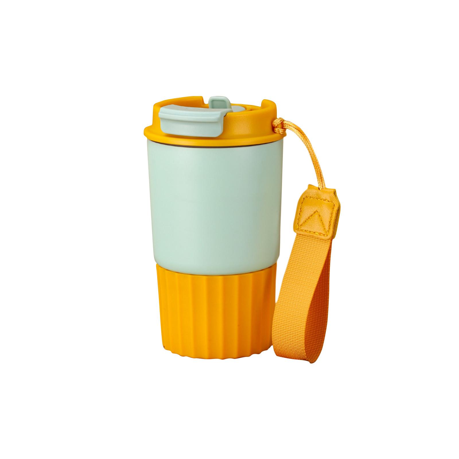 

Stainless Steel Insulated Travel Mug with Handle Strap Car Cup Direct Drinking Portable Coffee Cup Suitable for Outdoor and Vehicle Use One Size