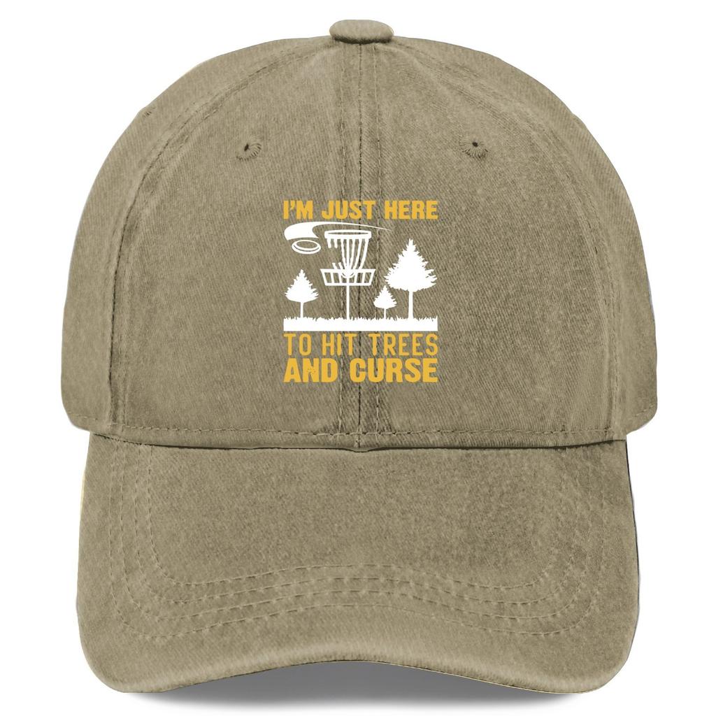 Disc Golf Funny Graphic Baseball Cap Vintage Washed Polyester Adjustable Dad Hat for Casual Outdoor Sports