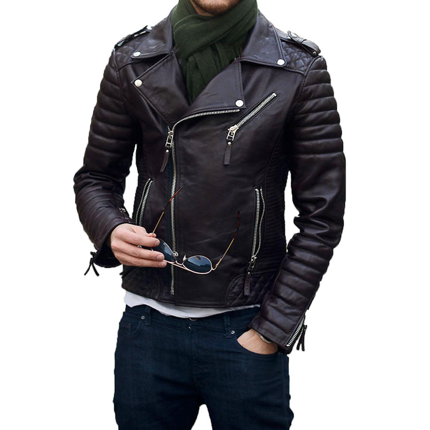 

SkinOutfit Men s Genuine Lambskin Black Leather Jacket Stylish Motorcycle Bomber Biker Outerwear MJ 185 L чорний