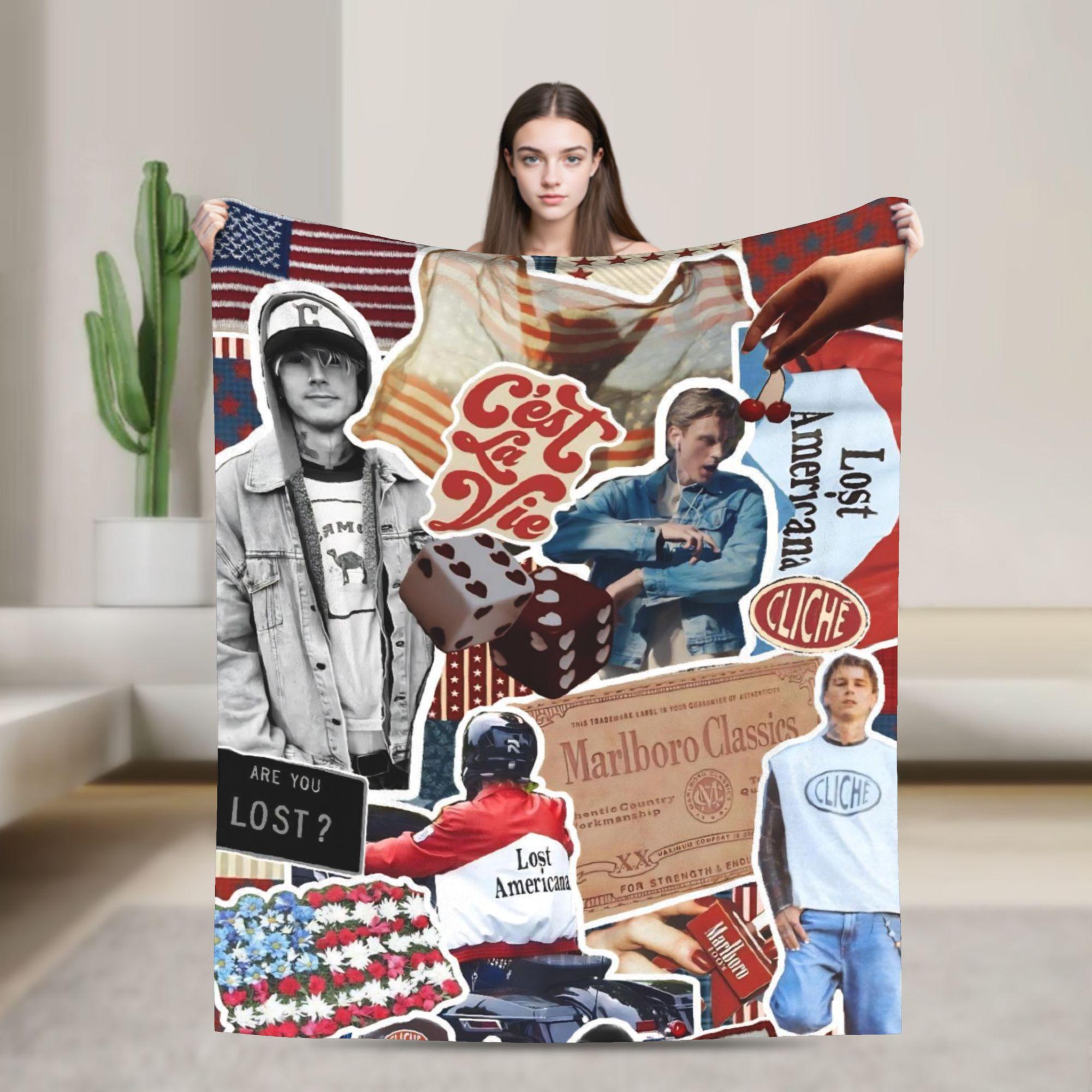

MGK Lost Americana Tour 2025-2026 Blanket Multiple Sizes Soft and Lightweight Throw Blankets for Sofa Couch and Bed 150x200cm
