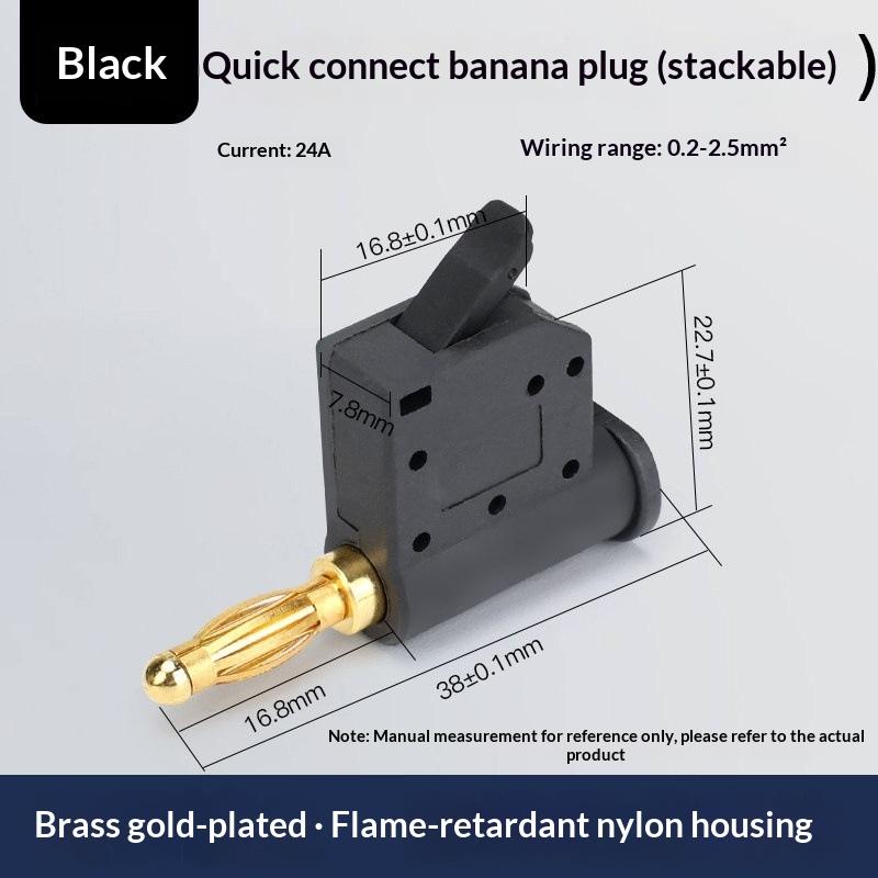 

1/5Pcs 24A High Current Quick Wire Connector 4mm Solderless Banana Plug Audio Speakers Amplifier Direct Insertion Connectors