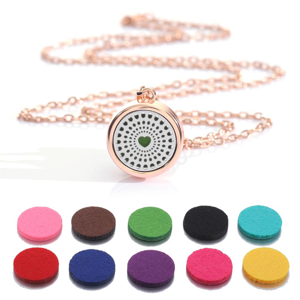 New rose gold Tree Of Life Aromatherapy Perfume Locket Fashion Essential Oil Diffuser Necklace For Women Pendant Jewelry Gift