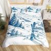 Erosebridal Kids Camping Bedding Set Twin Size Happy Camping Comforter Cover for Boys Girls Western Rustic Farmhouse Style Duvet Cover Vinta