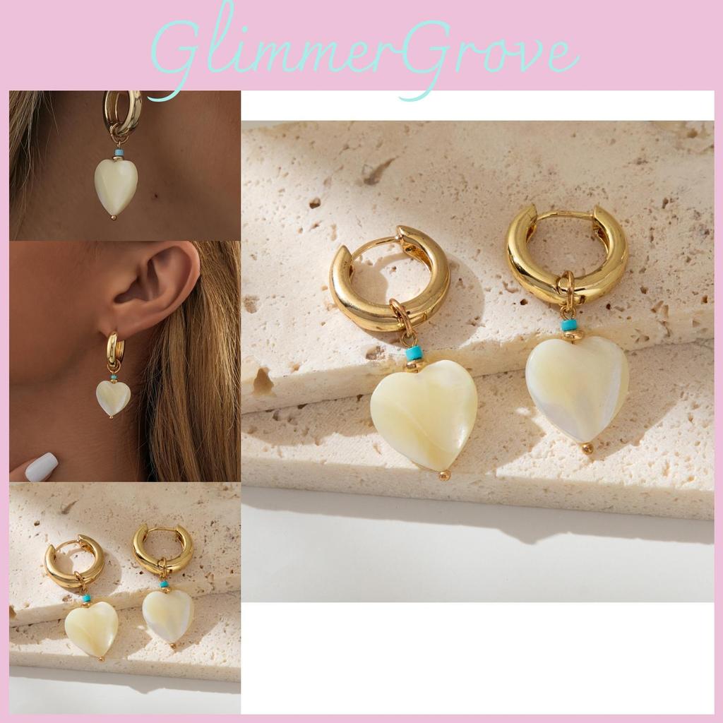 Heartshaped Earrings Retro For Women Elegant Geometric Copper Design