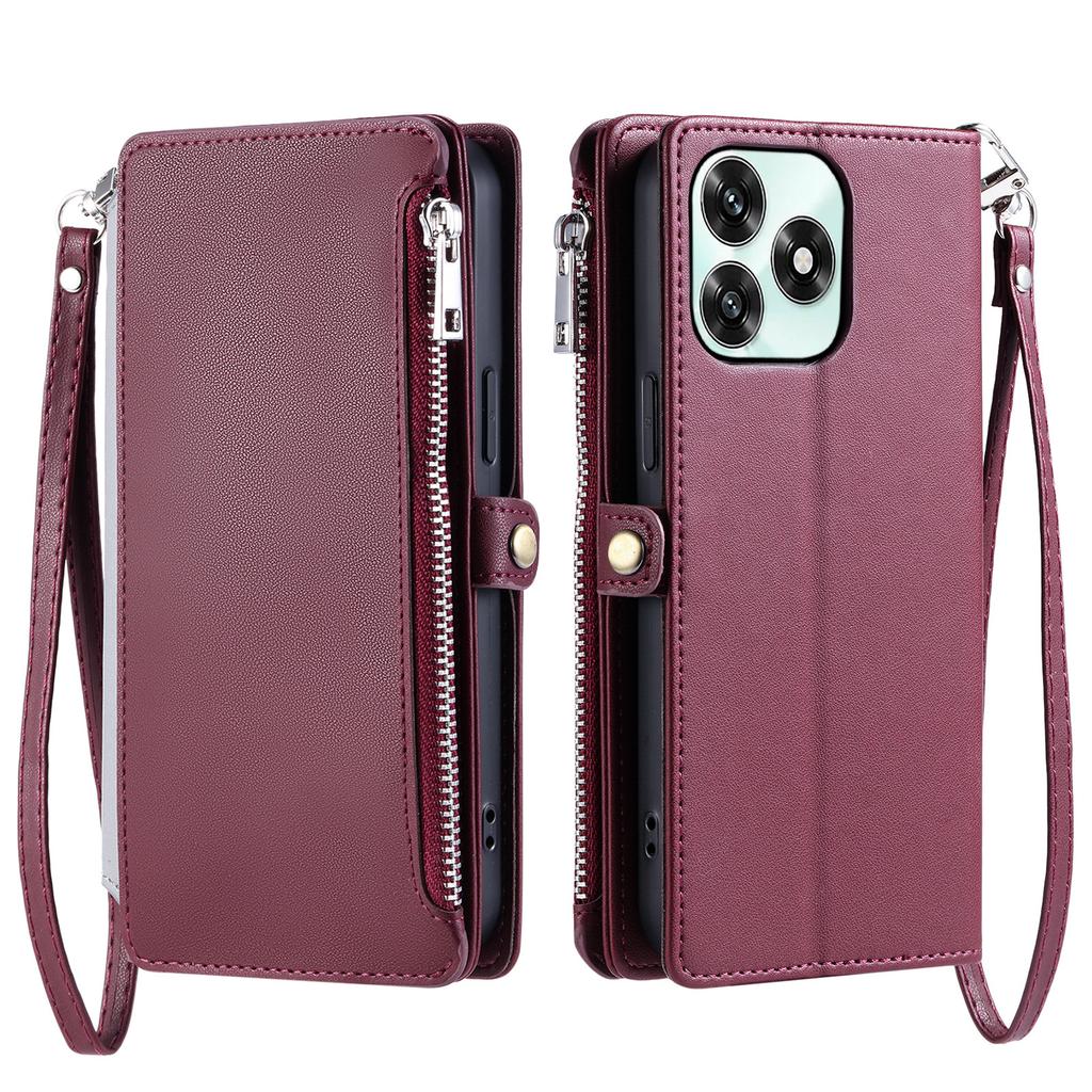 Phone Case For Honor Play10A 4G / X5c Plus 4G / X5c 4G TPU + PU Leather Wallet Phone Cover with Wrist Strap