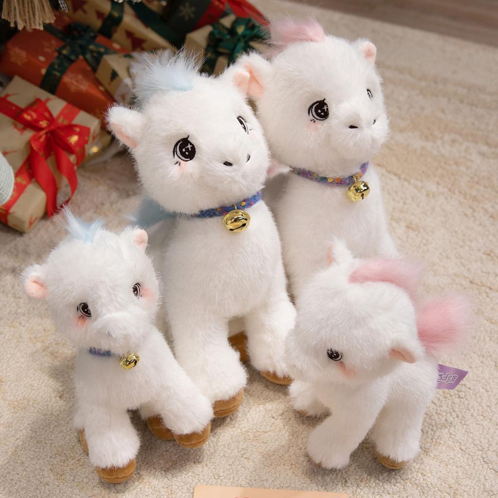 Cute Cute White Pony Plush Toy Pony Zodiac Horse Doll Children'S Company Soothing Doll