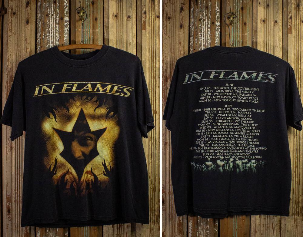 Винтажная футболка с концерта In Flames 2003 года Черная XXXXL