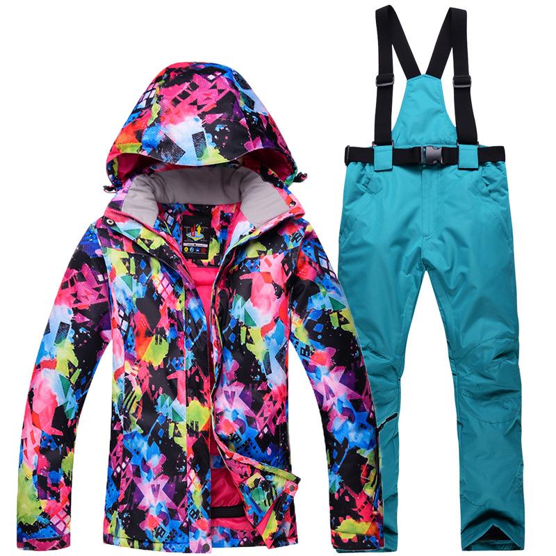 New Ski Suit Women s Snow Township Large Size Set Breathable Heat Storage Warm Single and Double Ski Suit XXL