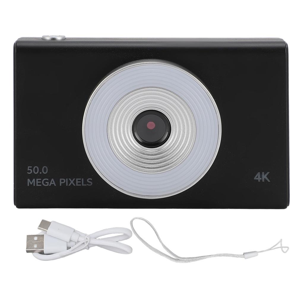 Kids Digital Camera with Fill Light 4K HD Retro CCD 8X Zoom for Students Teens Boys Girls Seniors