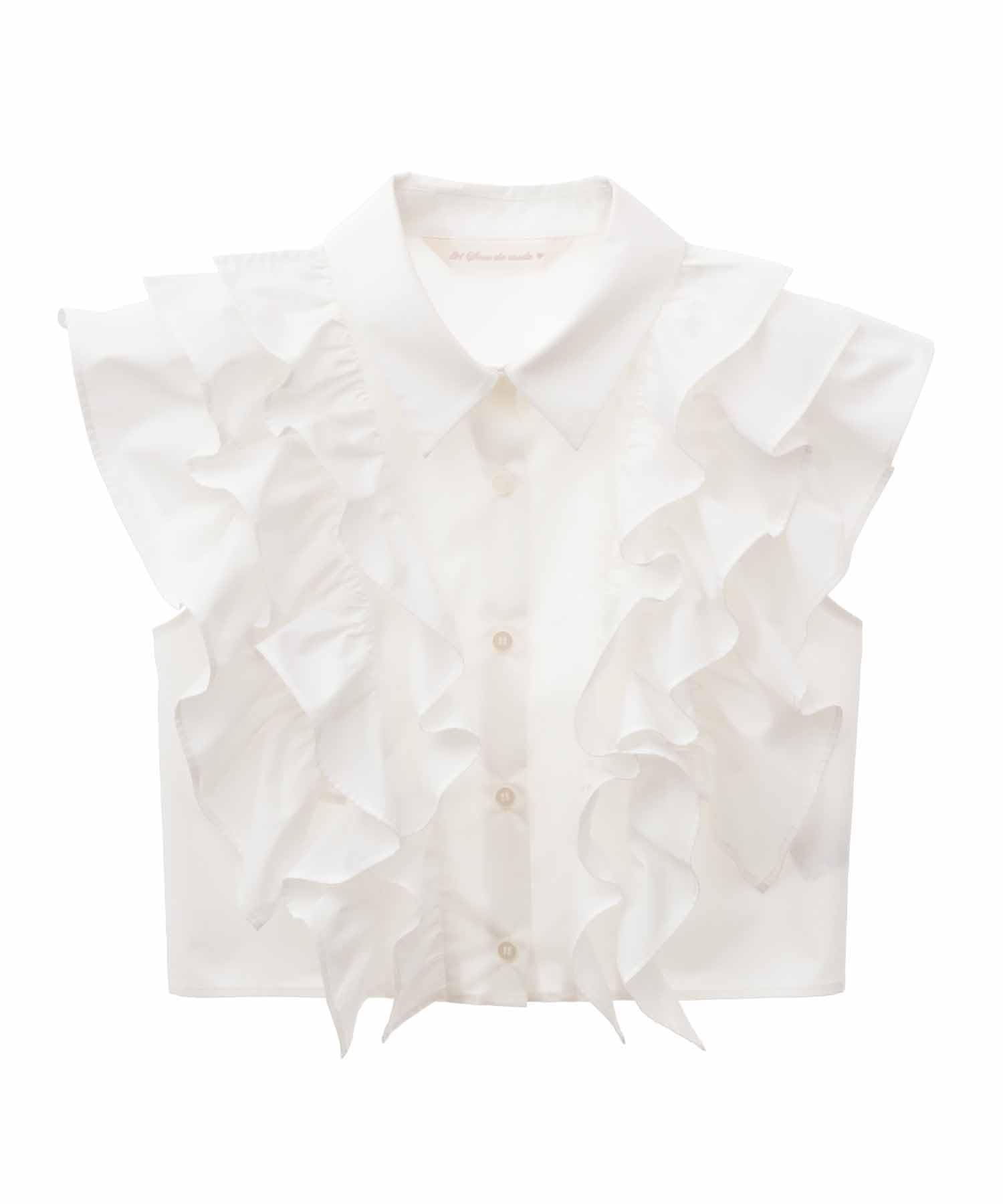 

Trenteant Son de Mode Modern Cropped Frill White Shirt, Women s,