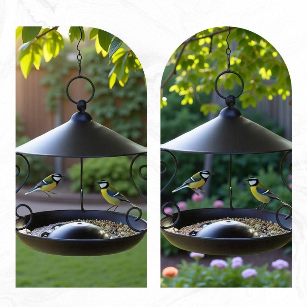 Pet Feeding Supplies Iron Bird Feeder Rainproof Hanging Bird Food Dispenser Windproof Multi-purpose Bird Water Bowl Courtyard