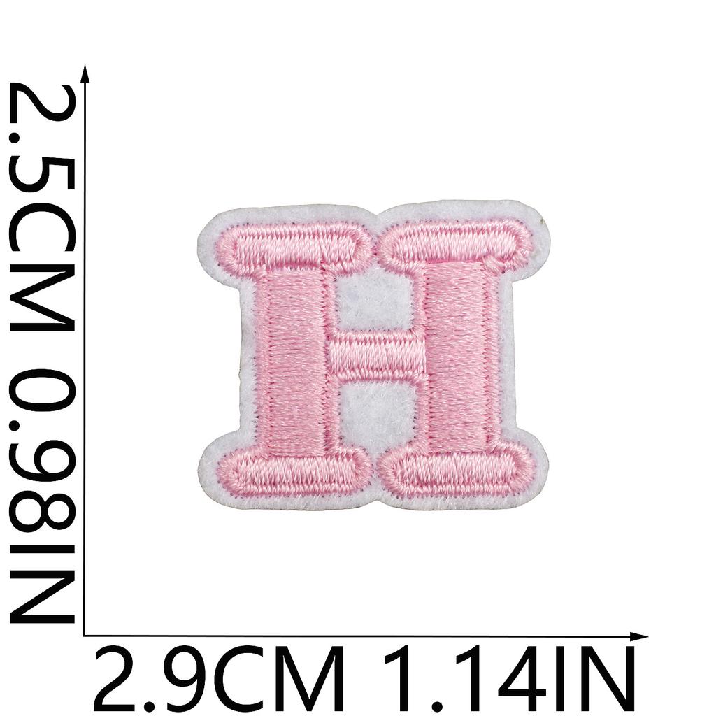 Mini Pegatina de Tela Bordada con Alfabeto Inglés Tamaño Pequeño DIY para Bolso Cambiante Parche Decorativo Pegatina Etiqueta Bordada por Computadora Número