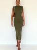 New Style Women's European & American Fashion: Sleeveless Slim Fit Padded Shoulder Hip Skirt
