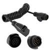 Trailer Cable, 13 Pin To 13 Pin Adapter Cable Trailer Plug Extension Spring Cord for Car Caravan RV