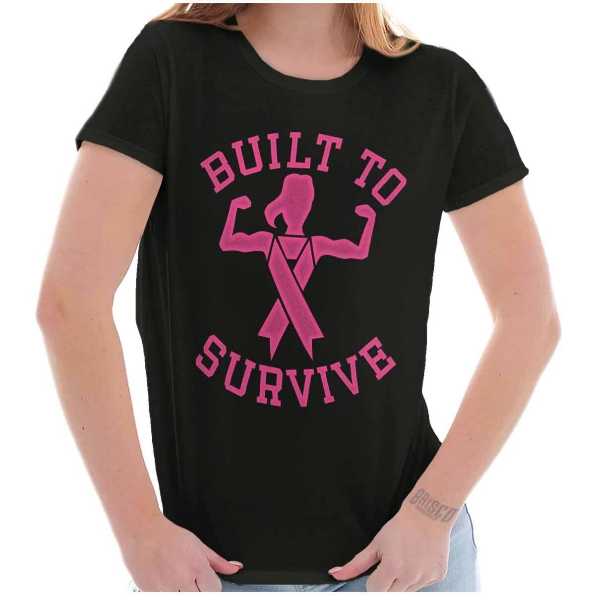 Built To Survive Beat Breast Cancer BCA Gift Womens Top Junior Graphic Tee XXXXL