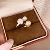 Luxury French Retro Pearl Diamond Zirconium Open Ring - Elegant High-End Index Finger Jewelry for Women