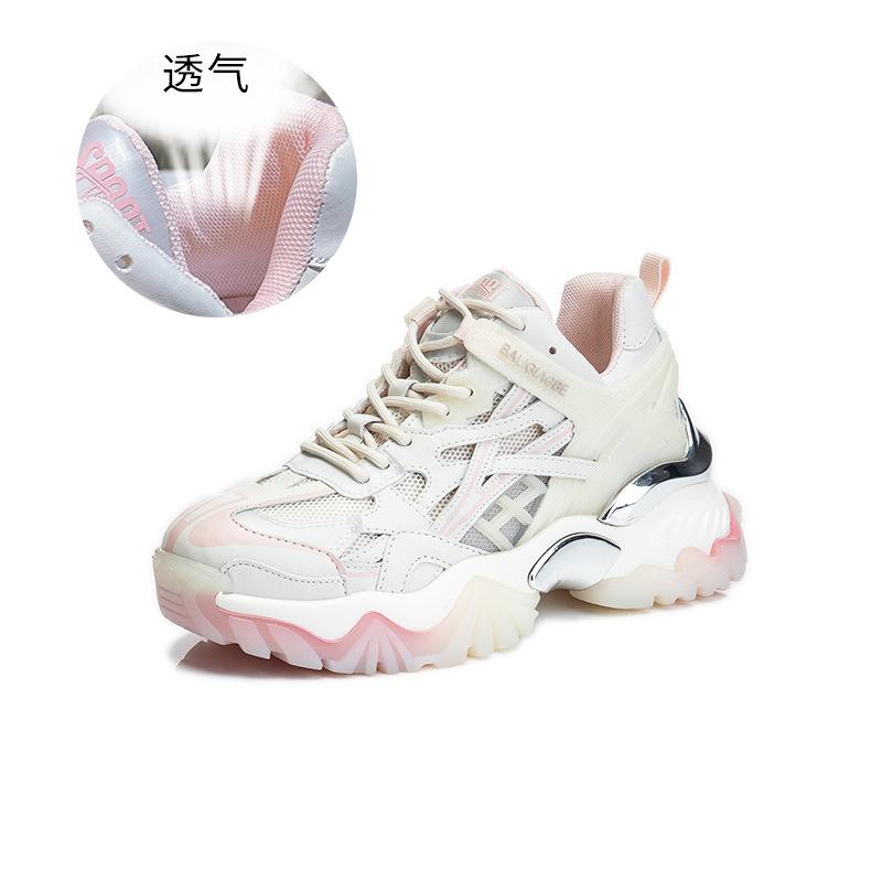 

Absorbent sole dad shoes women s spring 2025 new thick-soled heightening sports shoes children s running versatile casual women s shoes 35 розовый