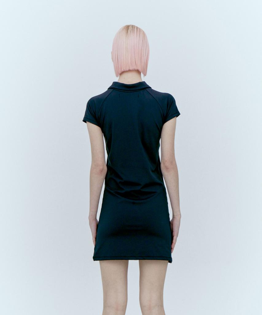 Rest And Recreation Collar Zip-Up Dress - Black