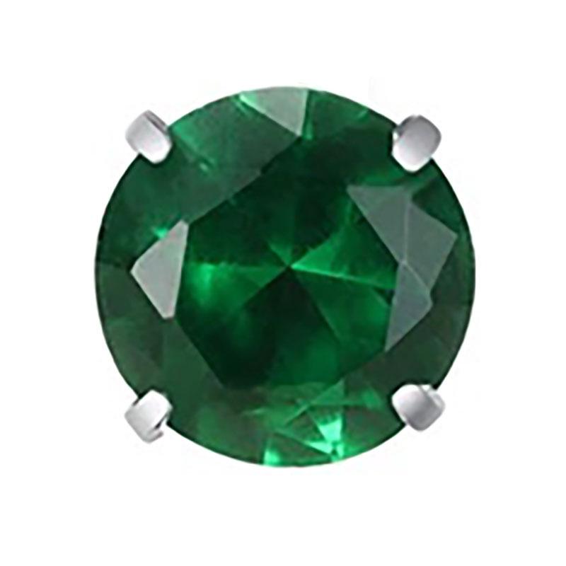 F136 Titanlegierung Steckerohrringe mit 5A Zirkonia, Vierzack-Rundfassung, Innengewinde Knorpel, Schalenboden Lippen- & Zungenpiercing-Ersatz.