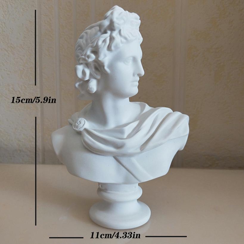 15cm David Statue Head Portraits Mini Gypsum Michelangelo Home Decoration Resin Art Craft Home Decor Sculpture