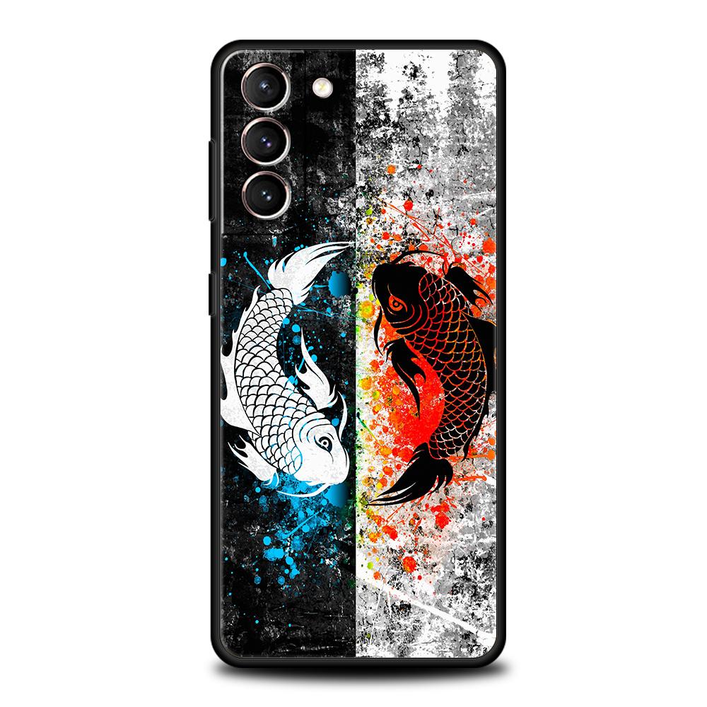 Koi Carp Phone Case For Samsung Galaxy S25 S24 S23 S22 Ultra S20 S21 FE 5G S10 S9 Plus S10E Soft TPU Cover