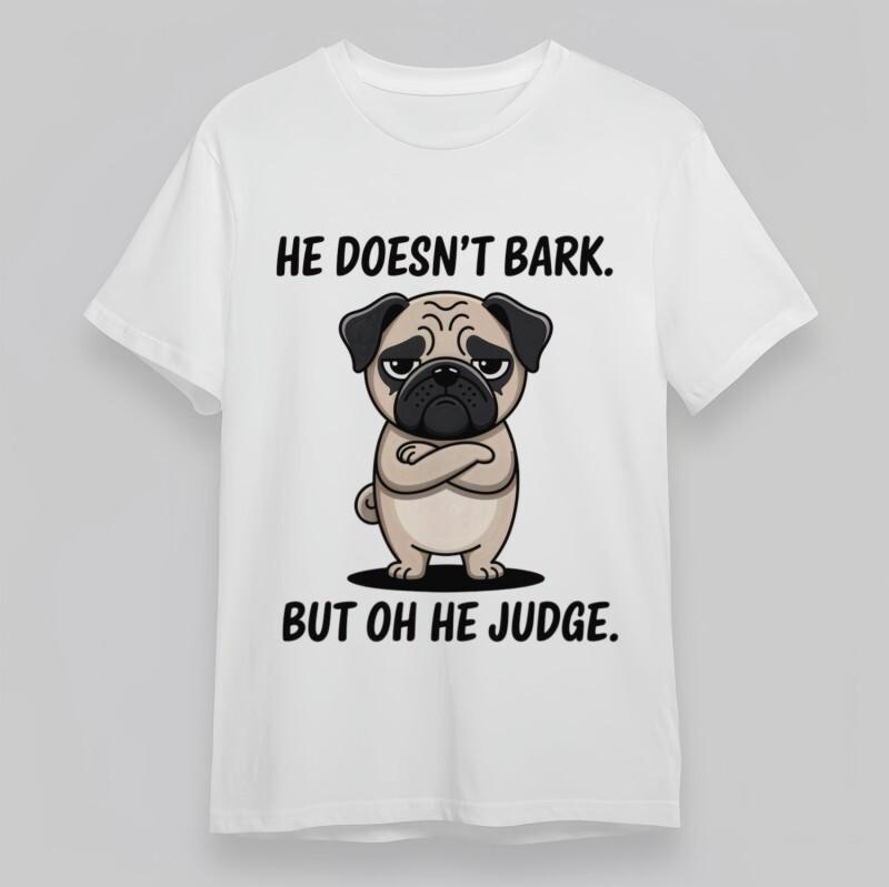 

Men s Comfortable Plus Size Classic T-Shirt Silent Judge Dog Sarcasm Cotton Tee L