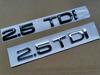 QR1 1X Chrome glossy black ABS 2.5 TDI Car Body Rear Trunk Emblem Badge Sticker for m1 Accessories