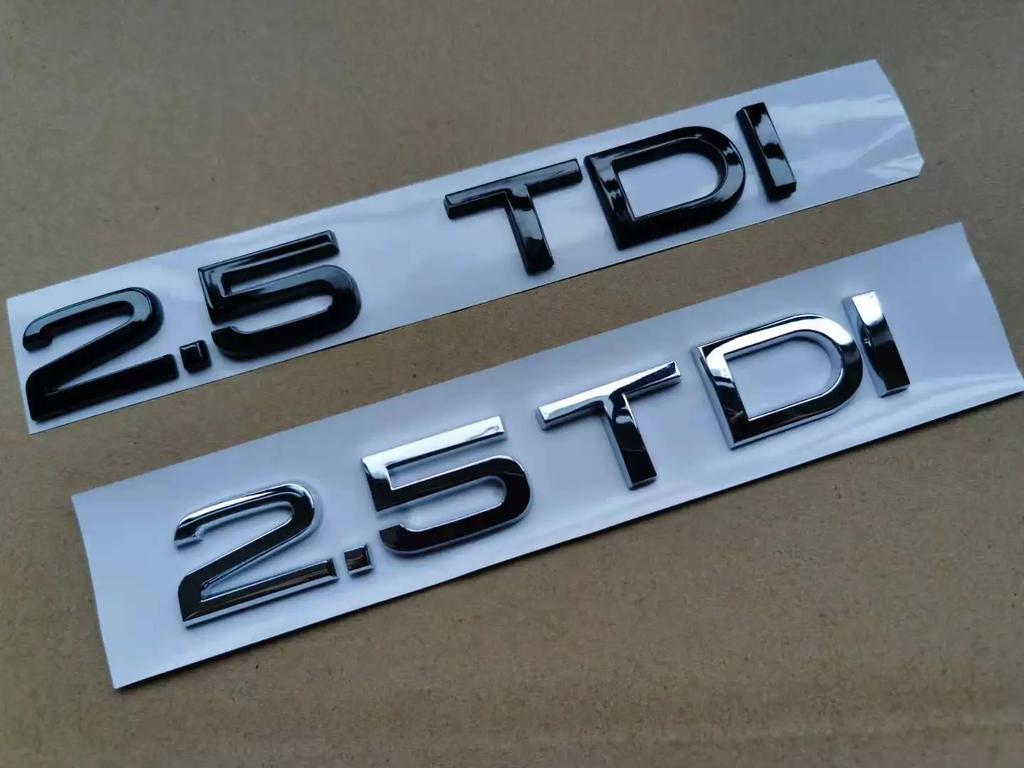 QR1 1X Chrome glossy black ABS 2.5 TDI Car Body Rear Trunk Emblem Badge Sticker for m1 Accessories