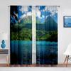 Green Snake Reptile Animal Sheer Curtain for Living Room for Window Cortinas Blinds Bedroom Drape Kitchen Curtains 2panels
