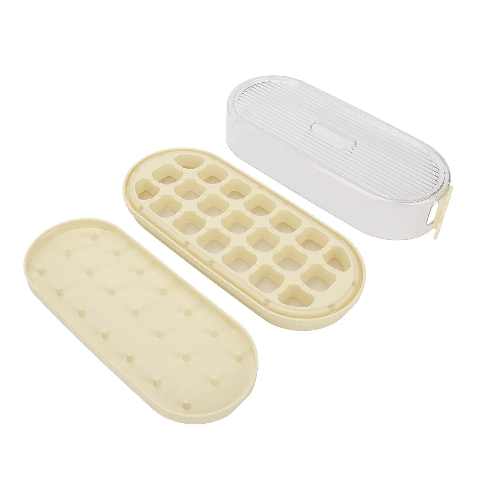 

Tray With Water Injection Port Press Release Ice Mold Leakproof Lid Ice Container For Freezer Durable Plastic Ice Ball Maker For жовтий