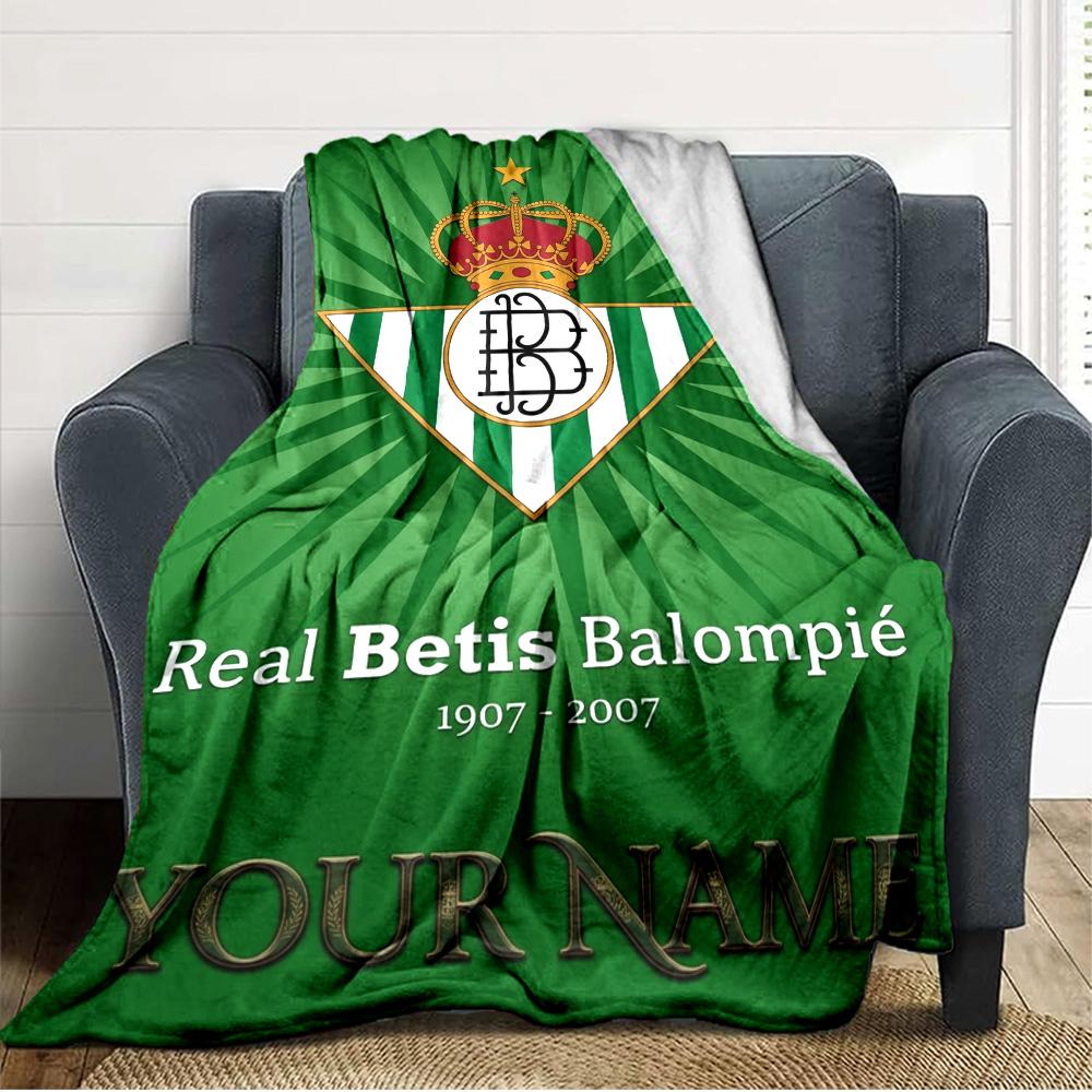 Name Custom Real Betis Stone Print Flannel Blanket High Quality Warm Comfortable Cover for All Seasons Perfect for Gifts Home Decor