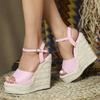 Fashion Women's Sandals Design Style High Heels Platform Wedge Women Shoes Fashion Open Toe Buckle Strap Women Shoes Banquet Party Shoes
