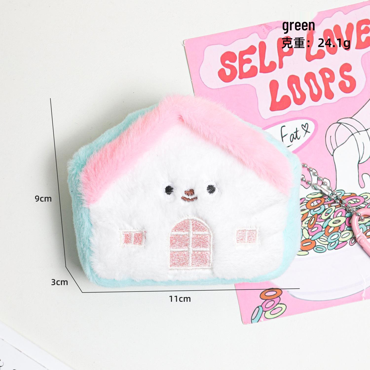 

Cartoon House Plush Coin Purse & Earphone Storage Bag – Cute Lipstick Pouch & Bag Charm