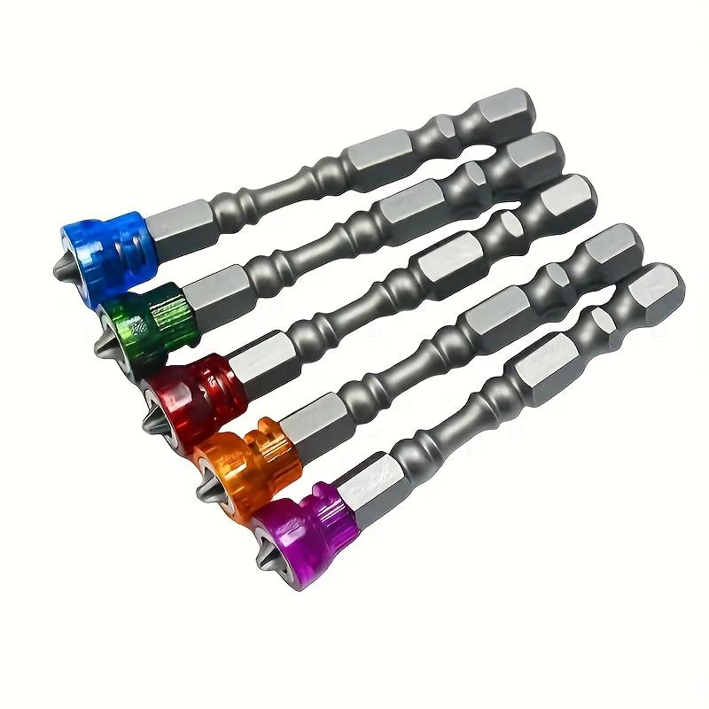 Magnetic Cross Drill Bits, 5pcs S2 Steel 65mm, 1/4" Hex Shank, Industrial-Grade for Electric Screwdrivers
