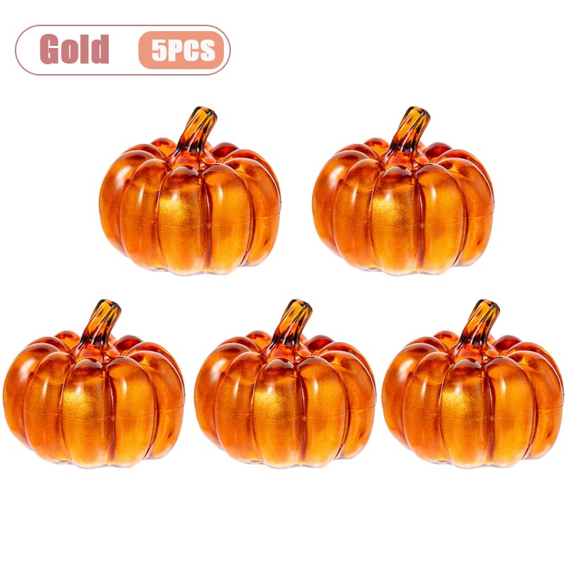 1-5PCS LED Glowing Pumpkin Lights Halloween Decor Tabletop Ornament Spooky Prop for Haunted House Party Desktop Display Decor