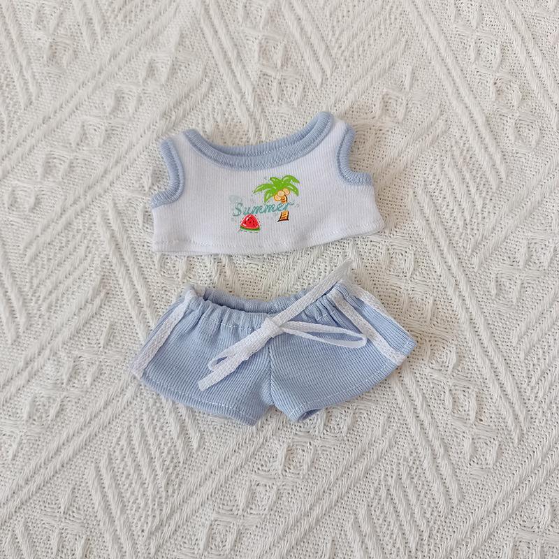 

15/17см Одежда для куклы-идола Labubu II - Комплект из рубашки и брюк карго, Аксессуары для вечеринки с позами, Тематические украшения ручной работы для DIY no doll