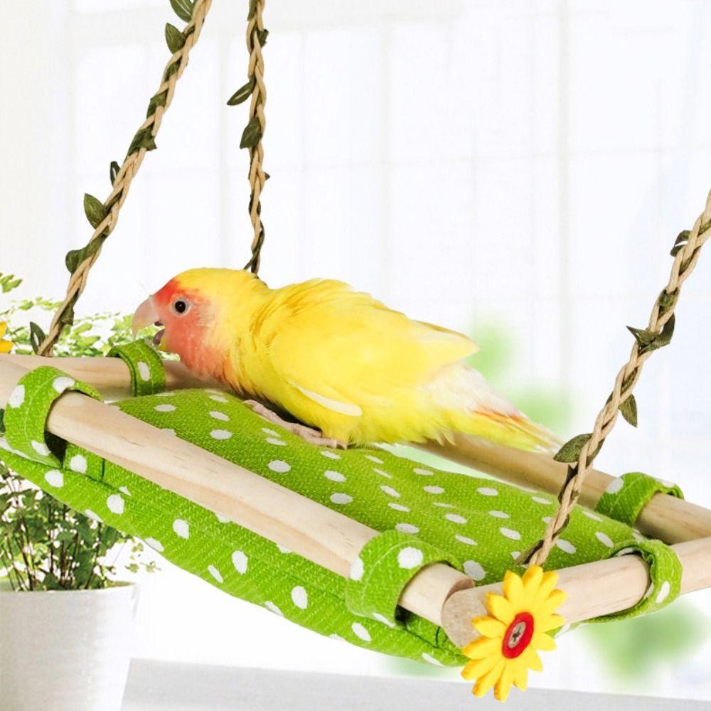 Bite Resistant Bird Swing Toy Removable Bird Cage Perch Bird Hanging Hammock  for Bird Cage