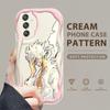 Cute Cartoon Pattern Cream Texture Casing Wavy Edge Soft Silicone Cover Phone Case for Samsung