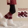 Red Girls' Thick Warm Winter Sock Covers - Children's New Year Leg Protectors