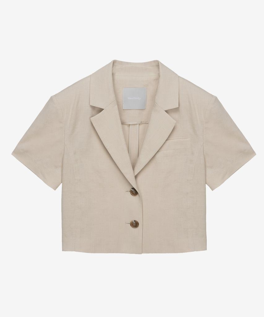 Mind Bridge Women [W] Cropped Short Sleeve Jacket - 2 Colors Myjk3203