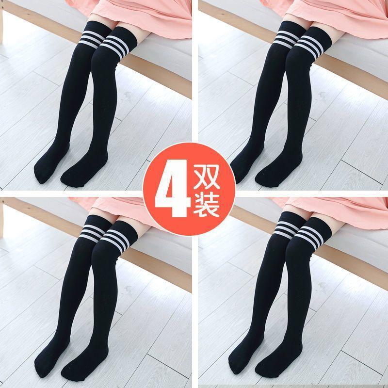 Children'S Stockings Velvet Girls' Stockings Knee Socks Summer Thin Children'S Long Socks Big Children'S Football Socks