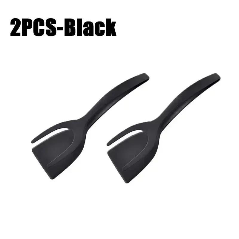 2-in-1 Egg Spatula Tongs  Cooking Utensils Kitchen Accessories Pancake Cooking Machine Flip Pliers Nylon Clip Gadget Tools