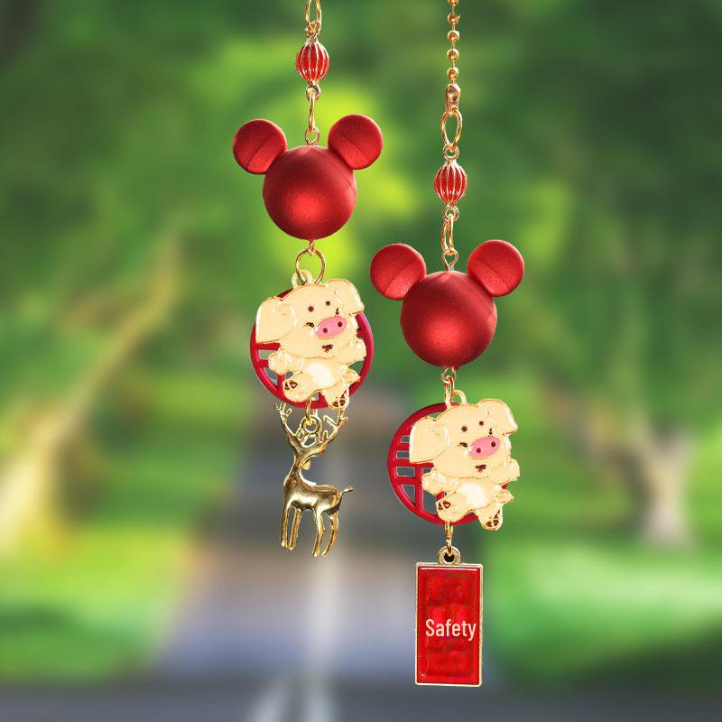 

Новогодний зодиакальный Микки Маус подвеска на зеркало заднего вида - милый мультяшный дизайн для безопасных путешествий