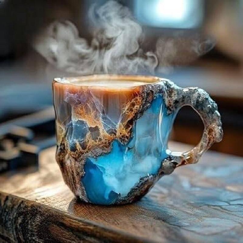 

Минеральные хрустальные кофейные кружки 2025 Новые Красочные Натуральные Минеральные Кристаллы - Элегантный Рождественский Подарок для Дома и Офиса Идеально для