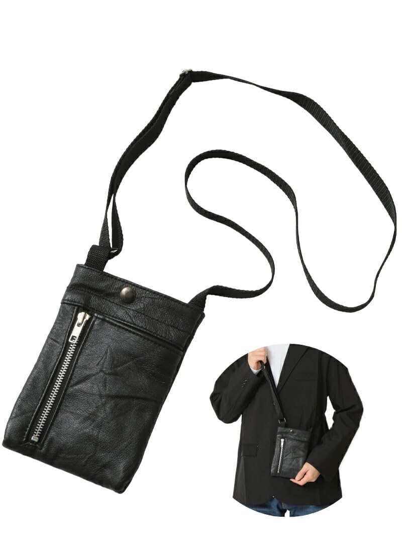 

Сумка з натуральної шкіри для чоловіків та маленька на плече для смартфона, міні-кросбоді для смартфона, міні-чорна [Arcade] Жінки, Сумка, Сумка, Сумка, Гаманець, Гаманець, чорний