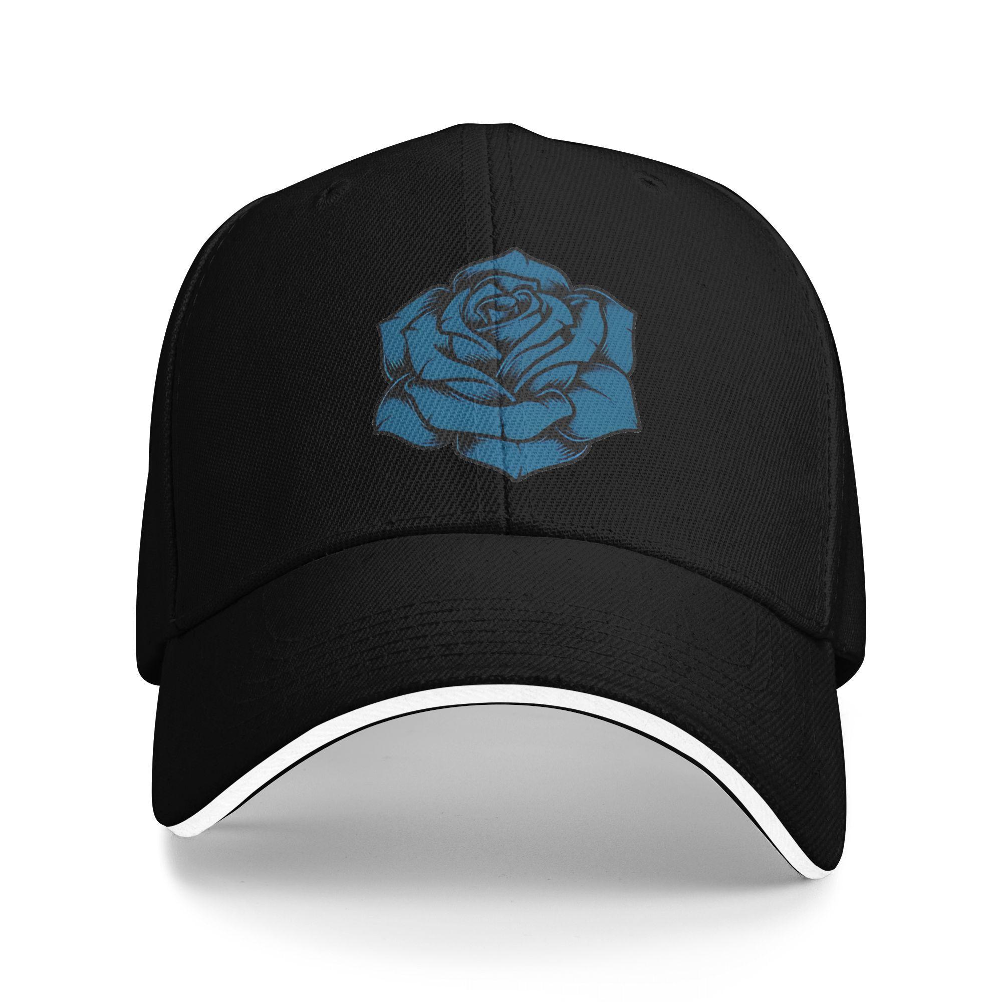 Ado Blue Rose Casual Baseball Cap Outdoor Sports Trucker Hat Summer Hot Sale Unisex-Teens Trendy Baseball Caps One Size