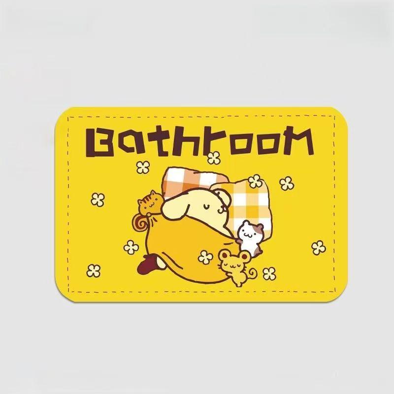Pompompurin Cartoon Quick-Dry Diatom Mud Bathroom Mat - Non-Slip, Wear-Resistant, Absorbent Dust Removal Pad