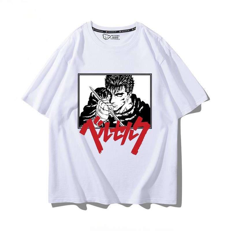 Berserk anime potisk osobnosti letní pánské 100% bavlna krátký rukáv venkovní ležérní pohodlné streetwear