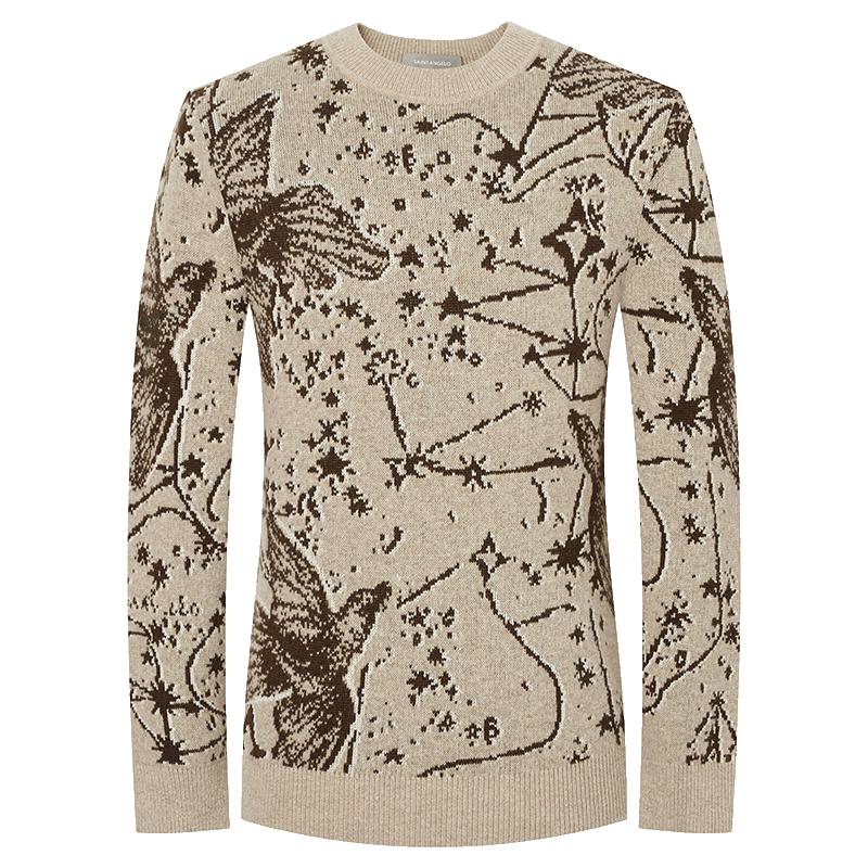 

Мужской жаккардовый свитер из смесовой шерсти с круглым вырезом XL 50